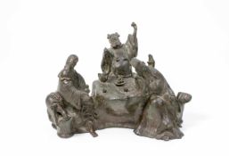 Figurengruppe 'Unsterbliche Wesen' China, Anfang 19. Jh., Bronzeguss, patiniert, Darstellung mit