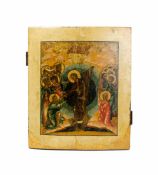 Ikone 'Christi Höllenfahrt' Russland, 18. Jh., Tempera auf Holz, 32 cm x 26 cm, restauriert,