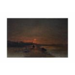 Heinz Flockenhaus (1856 Remscheid - 1919 Düsseldorf) Landschaft in der Abenddämmerung, Öl auf