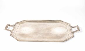 Silbertablett 925 Silber, unterseitig mit Feingehalt und Manufakturmarke, 55 cm x 33,5 cm, Gewicht