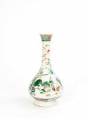 Vase China, um 1900, Porzellan, weiß, farbig staffiert, Höhe 25 cm, am Fuß mit Beschädigung,