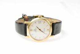 Omega Damenarmbanduhr, De Ville, 25 Jahre Readymix, Quarz, Gehäuse 750 Gelbgold, Durchmesser 2,1 cm,