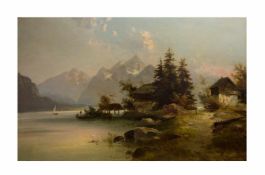 Karl Kaufmann (1843 Neuplachowitz - 1905 Wien) Achensee, Öl auf Leinwand, 69 cm x 106 cm, unten