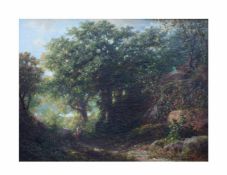 Gottfried Seelos (1829 Bozen - 1900 Wien) Waldstück, Öl auf Leinwand, 35 cm x 45 cm, unten rechts G.