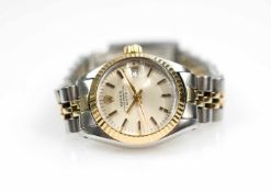 Rolex Damenarmbanduhr, Oyster Perpetual Date, mit Sekundenzeiger und Datumsanzeige, Automatik,