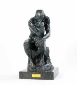 Nach Auguste Rodin (1840 Paris - 1917 Meudon) Der Denker, 20. Jh., Bronze, patiniert, auf