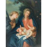 Unbekannter Meister (17. Jh.) Maria mit Kind, Öl auf Holz, 35 cm x 27,5 cm, unsigniert, restauriert