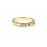 Halbmemoryring 585 Gelbgold, 7 Brillanten, gesamt ca. 0,49 ct, vs-si, K-M, Ringdurchmesser 18,5