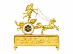 Pendule mit Amor im Streitwagen Frankreich, Chopin, Paris, um 1810, Bronze, feuervergoldet,