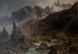 Otto Werner Henning von Kameke (1826 Stolp, Provinz Pommern - 1899 Berlin) Berglandschaft mit