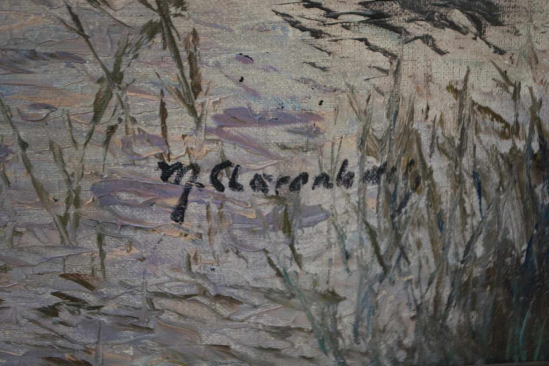 Max Clarenbach (1880 Neuss - 1952 Wittlaer) See bei Montabaur, Öl auf Leinwand, 75 cm x 100 cm, - Image 3 of 4
