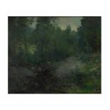 Wilhelm Brandenberg (1889 Essen - 1975 Krefeld) Waldlandschaft mit Fluss, Öl auf Platte, 50 cm x