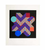 Victor Vasarely (1908 Pecs - 1997 Annet-sur-Marne) (F)Würfelkomposition auf schwarzem Grund,