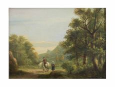 Johannes Hermann Barend Koekkoek (1840 Amsterdam - 1912 Hilversu) (attrib.)Landschaft mit Reiter, Öl