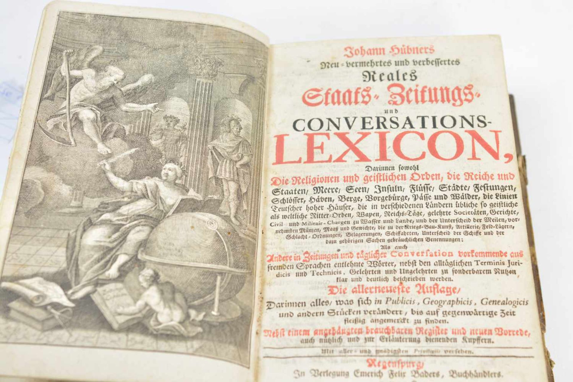 Reales Staats-, Zeitungs- und Conversations-LexiconJohann Hübner (1668-1731), 1748, Verlag Emerich - Bild 3 aus 6