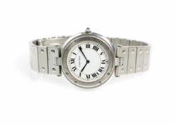 Cartier Santos RondeQuarz, Gehäuse Edelstahl, Durchmesser 32 mm, Armband Edelstahl, Original-