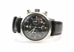 IWC Fliegerchronograph1989-1992, Quarz, Edelstahl, Durchmesser 36 mm, Lederarmband, Original-