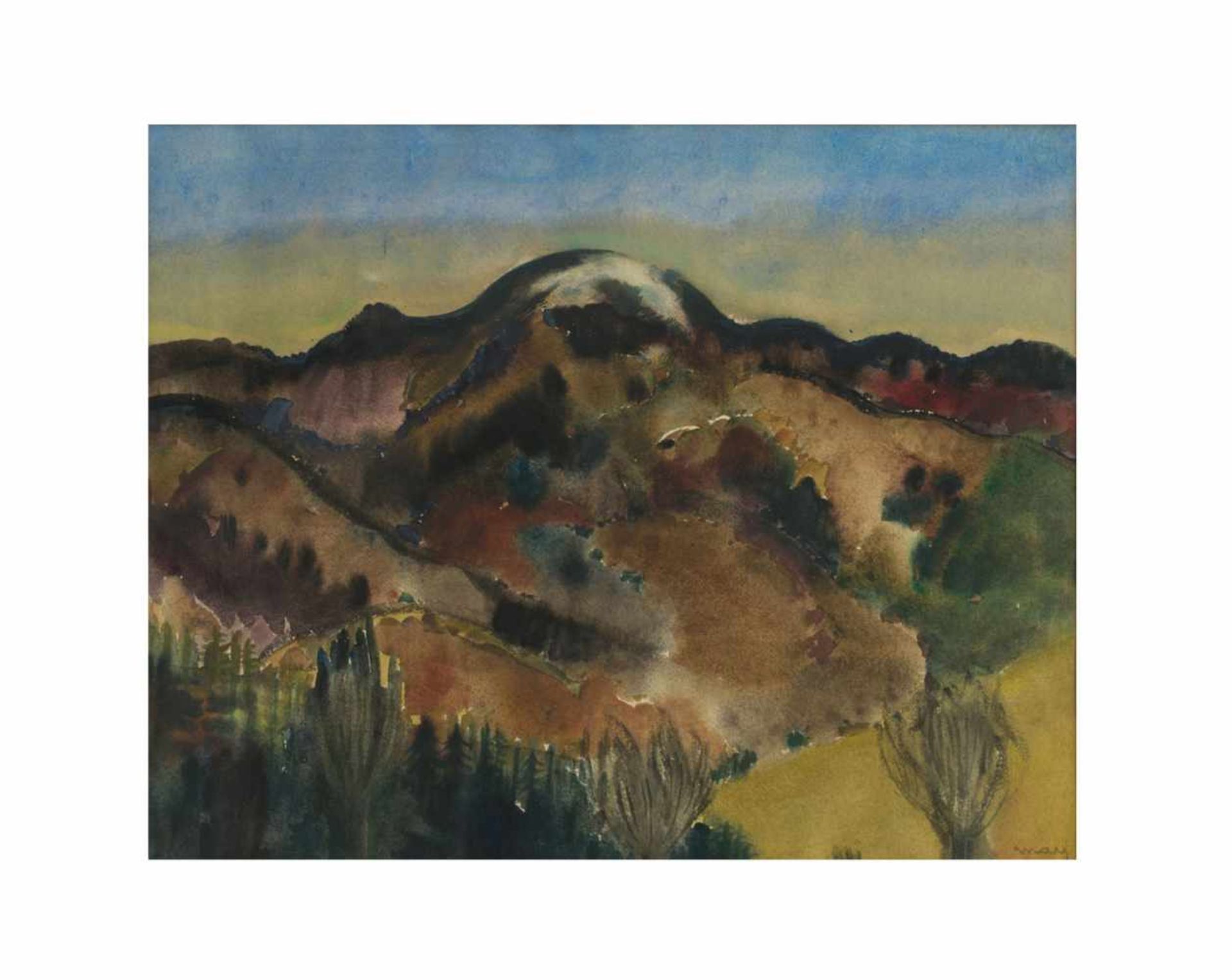 Heinz May (1878 Düsseldorf - 1954 ebenda)Bergige Landschaft, Aquarell auf Papier, 45 cm x 58 cm