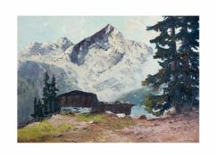 Georg Arnold-Graboné (1896 München - 1982 Starnberg)Die Alpspitze, Öl auf Leinwand, 70 cm x 100