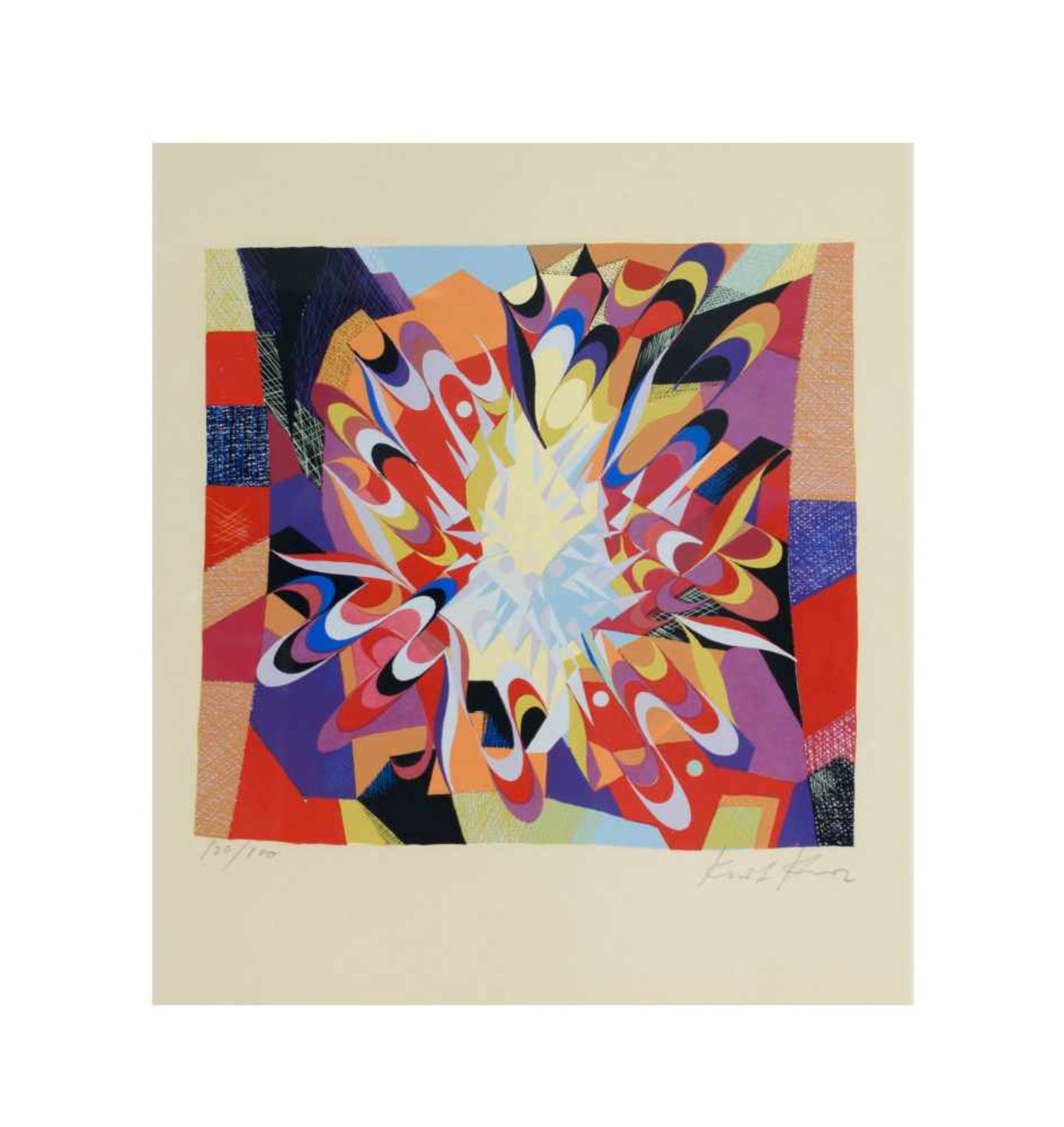 Kurt Kranz (1910 Emmerich - 1997 Wedel)4 Arbeiten, 'Die vier Elemente', Farbserigrafien auf - Bild 3 aus 4