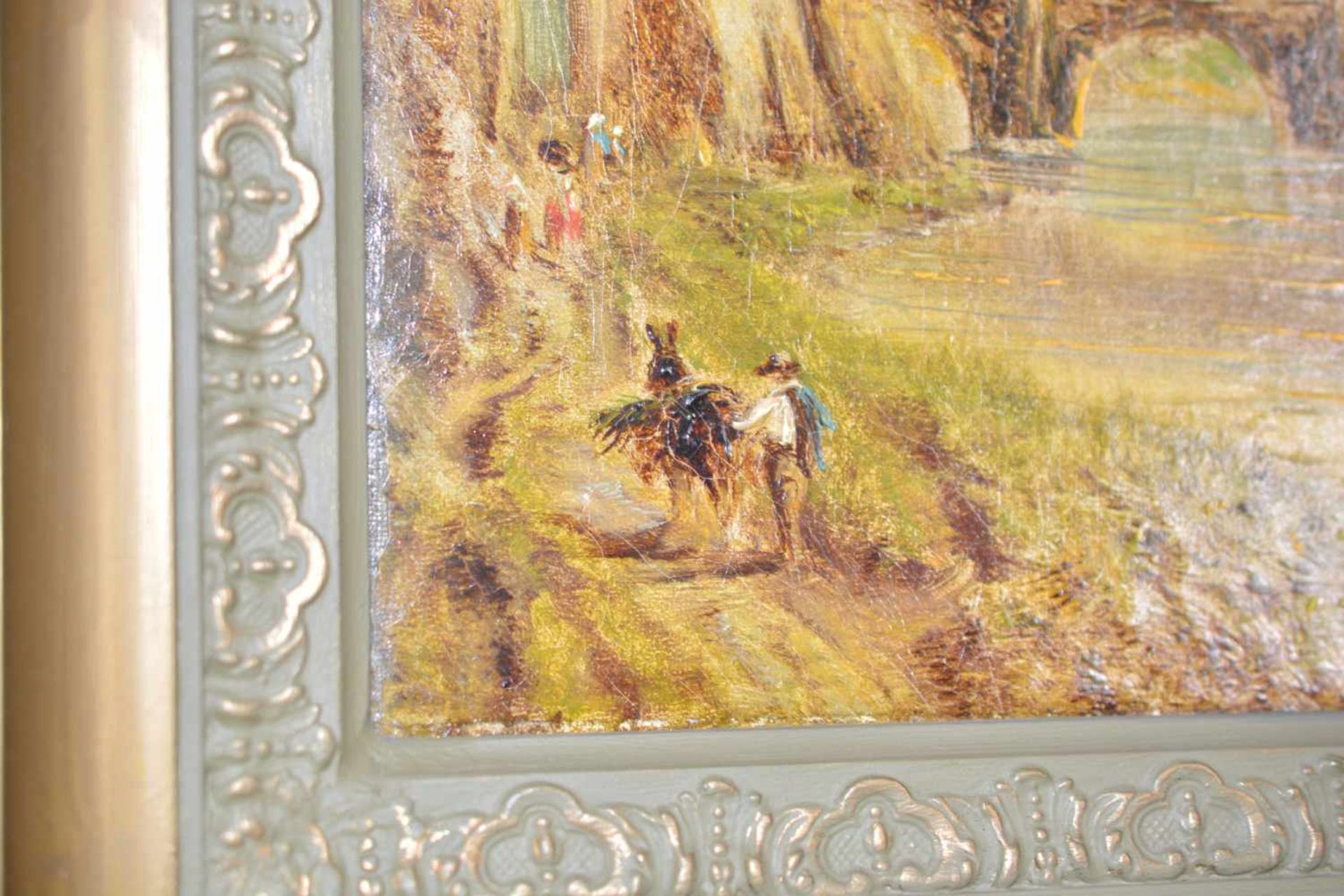 Albert Arnz (1832 - 1914)Blick auf Neapel, Öl auf Leinwand, 33 cm x 42 cm, Alb. Arnz signiert - Image 5 of 5