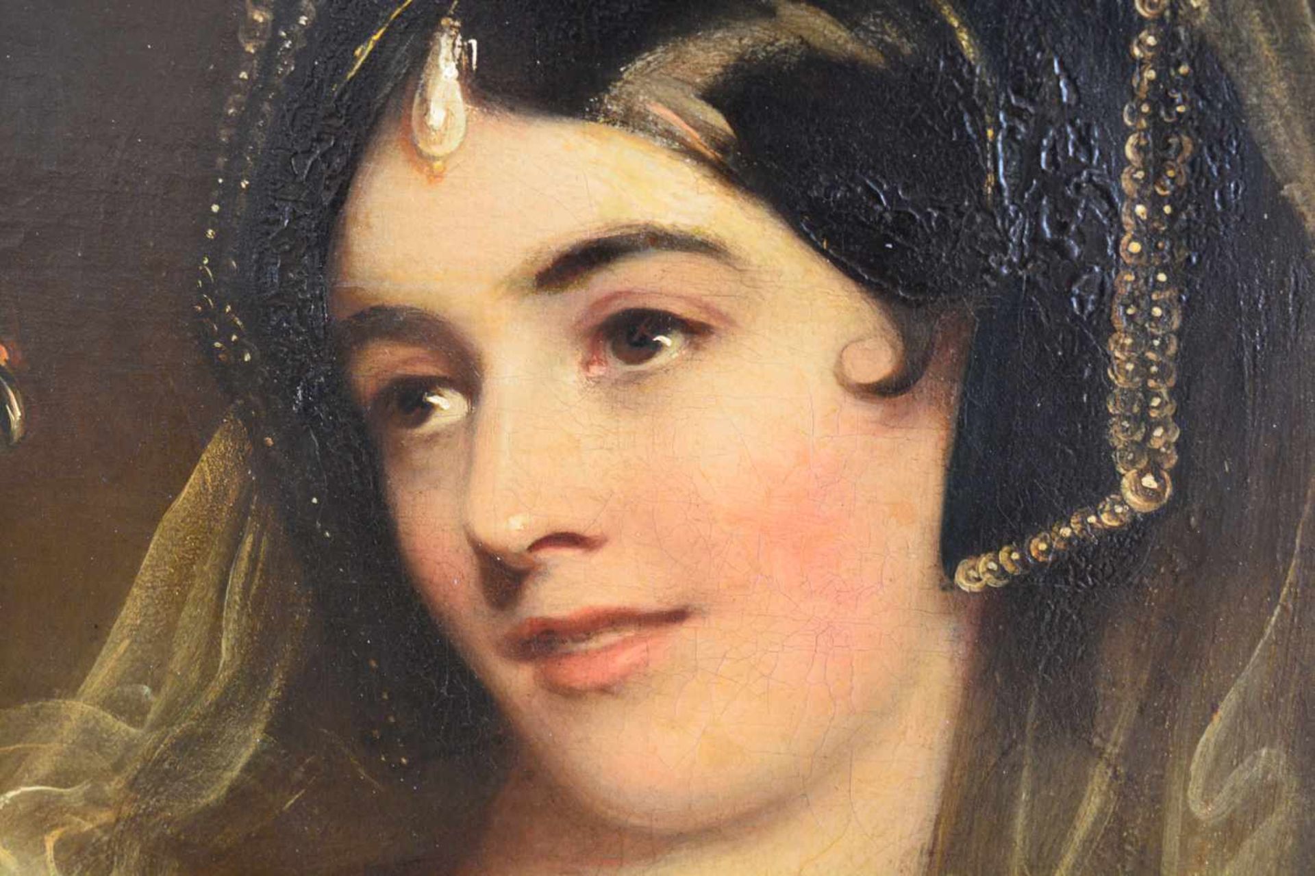 Franz Xaver Winterhalter (1806 Menzenschwand - 1873 Frankfurt/Main) (attrib.)Porträt einer Dame - Bild 4 aus 7