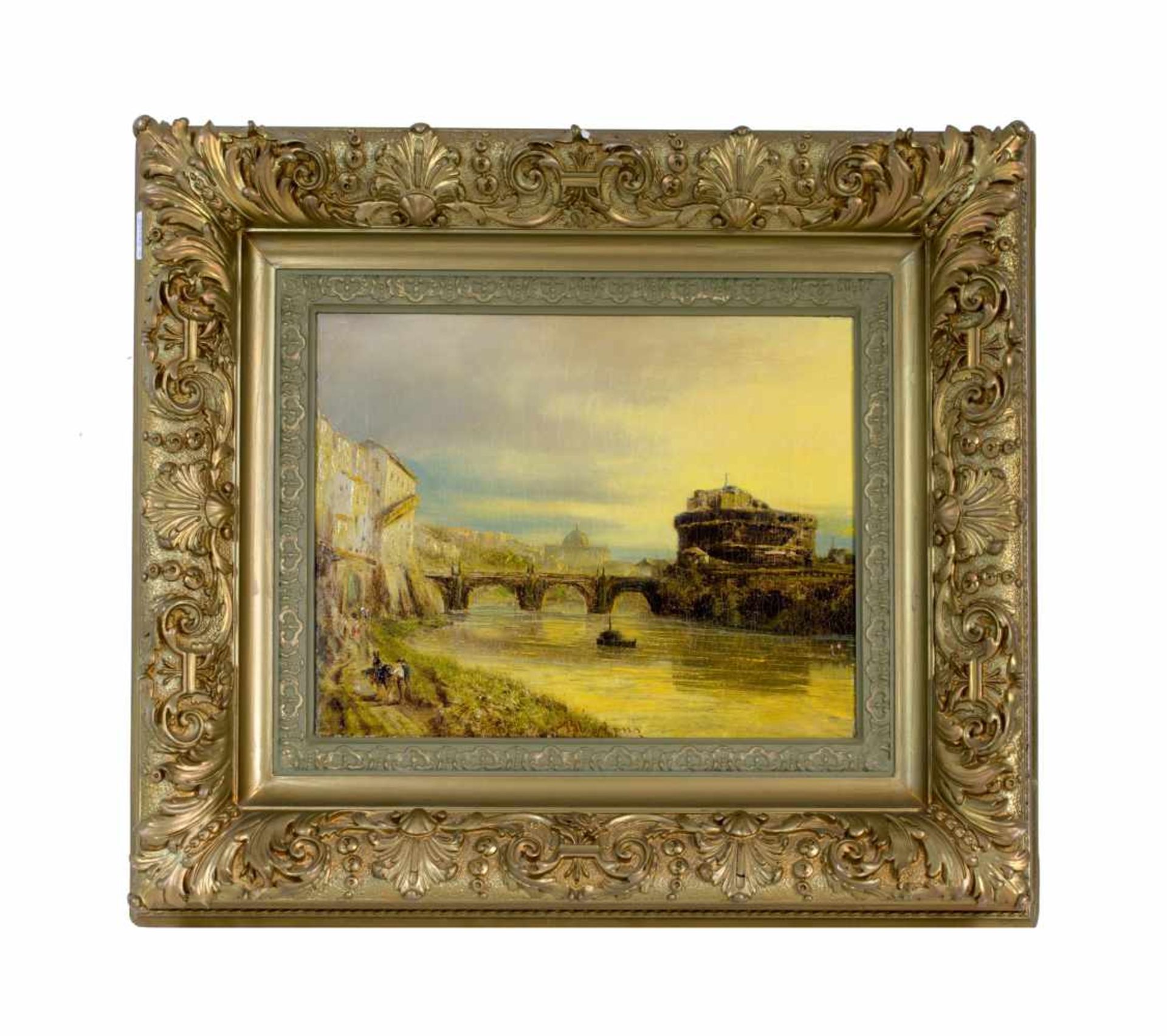 Albert Arnz (1832 - 1914)Blick auf Neapel, Öl auf Leinwand, 33 cm x 42 cm, Alb. Arnz signiert - Image 2 of 5