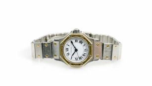 Cartier SantosAutomatik, Gehäuse Stahl und Gelbgold, Durchmesser 25 mm, Armband Stahl und