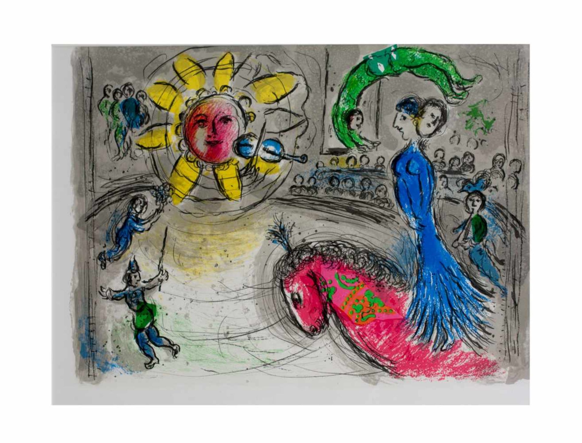 Marc Chagall (1887 Witebsk - 1985 Paul de Vence) (F)Paar Arbeiten, 'Sonne mit rotem Pferd' und ' - Bild 2 aus 2