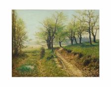 Anton Filkuka (1888 Wien - 1957 ebenda)Frühlingslandschaft, Öl auf Leinwand, 120 cm x 160 cm,