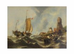 William Adolphus Knell (1805 Carisbrooke - 1875 Kentish Town)Holländische Schiffe auf rauem