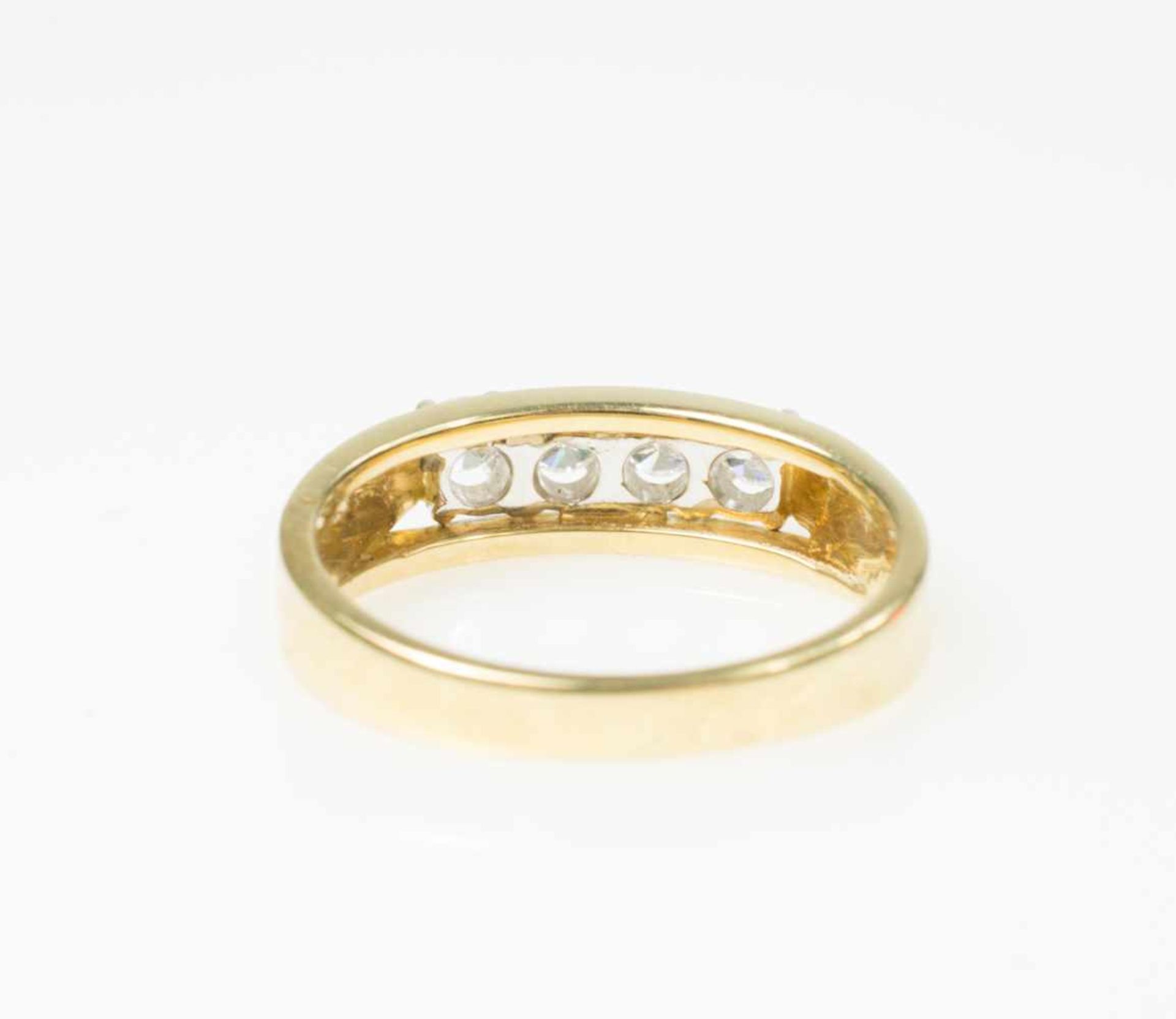 Damenring585 Gelbgold, 4 Brillanten, gesamt ca. 0,5 ct, vs, G/H, Ringdurchmesser 17,5-18 mm, Gewicht - Bild 2 aus 2