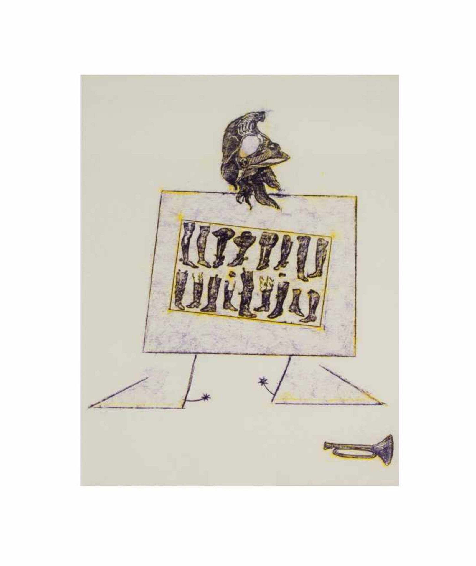 Max Ernst (1891 Brühl - 1976 Paris) (F)Blatt aus 'La Ballade du Soldat' von Georges Ribemont-