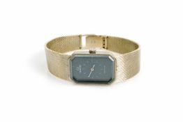 Omega De VilleHandaufzug, Gehäuse 750 Weißgold, 24 mm x 28 mm, Armband 750 Weißgold, Original-