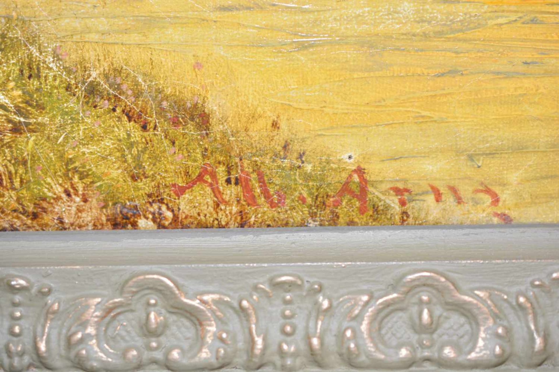 Albert Arnz (1832 - 1914)Blick auf Neapel, Öl auf Leinwand, 33 cm x 42 cm, Alb. Arnz signiert - Image 4 of 5