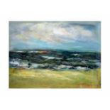 Brigitte Meyer (1949 Zinnowitz)Stürmische See, Acryl auf Leinwand, 90 cm x 120 cm, rückseitig