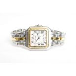 Cartier Modell Panthere DateQuarz, Gehäuse 750 Gelbgold und Edelstahl, Durchmesser 30 mm, Krone