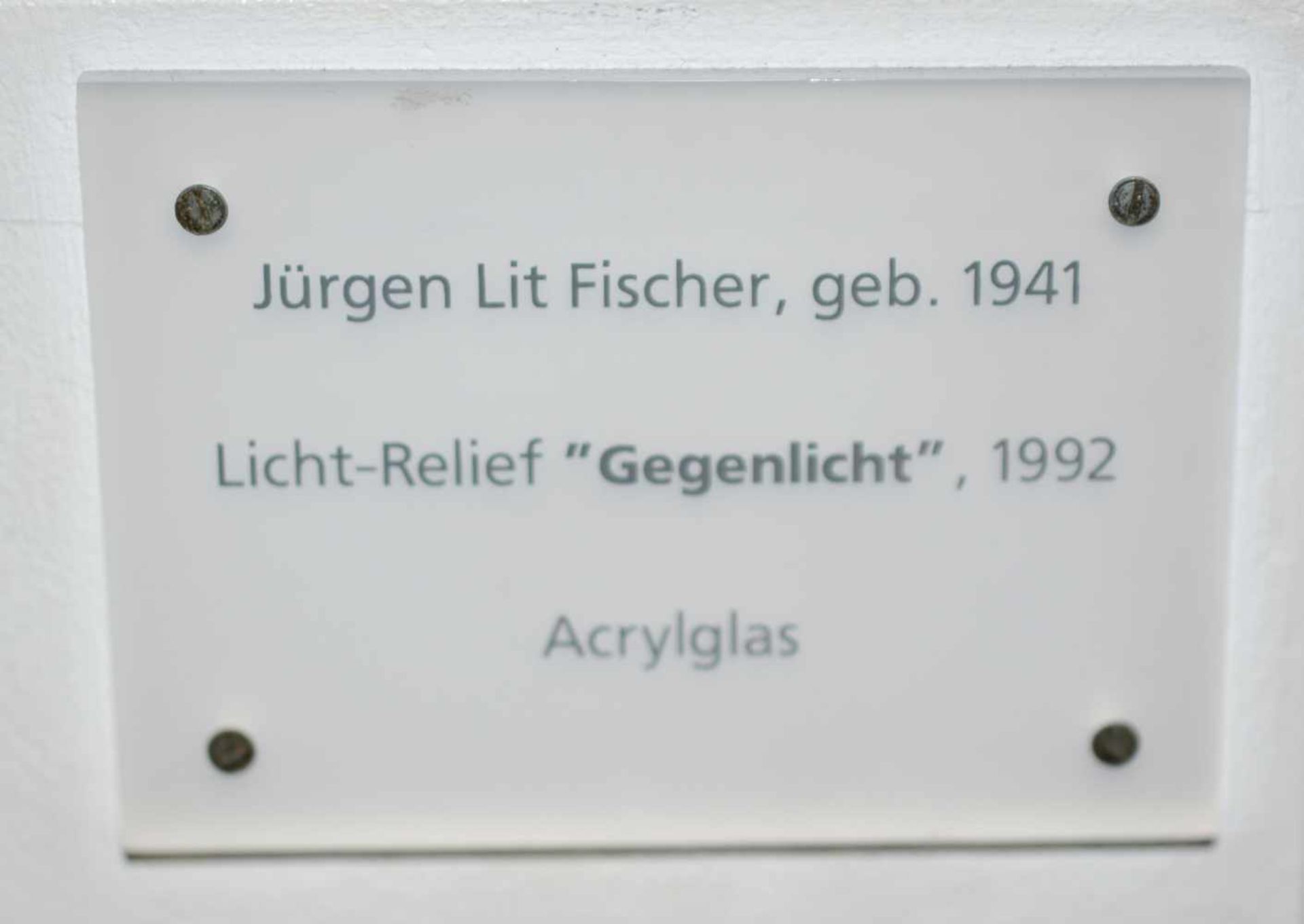Jürgen LIT Fischer (1941 Frankfurt - 2005 unbekannt) (F)Licht-Relief 'Gegenlicht', Acrylglas, auf - Image 4 of 4
