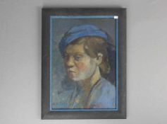 THOMAS, HENRI JOSEPH (Molenbeek-Saint-Jean 1878-1972), Gemälde / painting: "Bildnis einer Frau mit