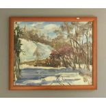 KRASNOV, ALEXEIJ (geb. 1923), Gemälde / painting: "Erster Schnee / Winterlandschaft", Öl auf