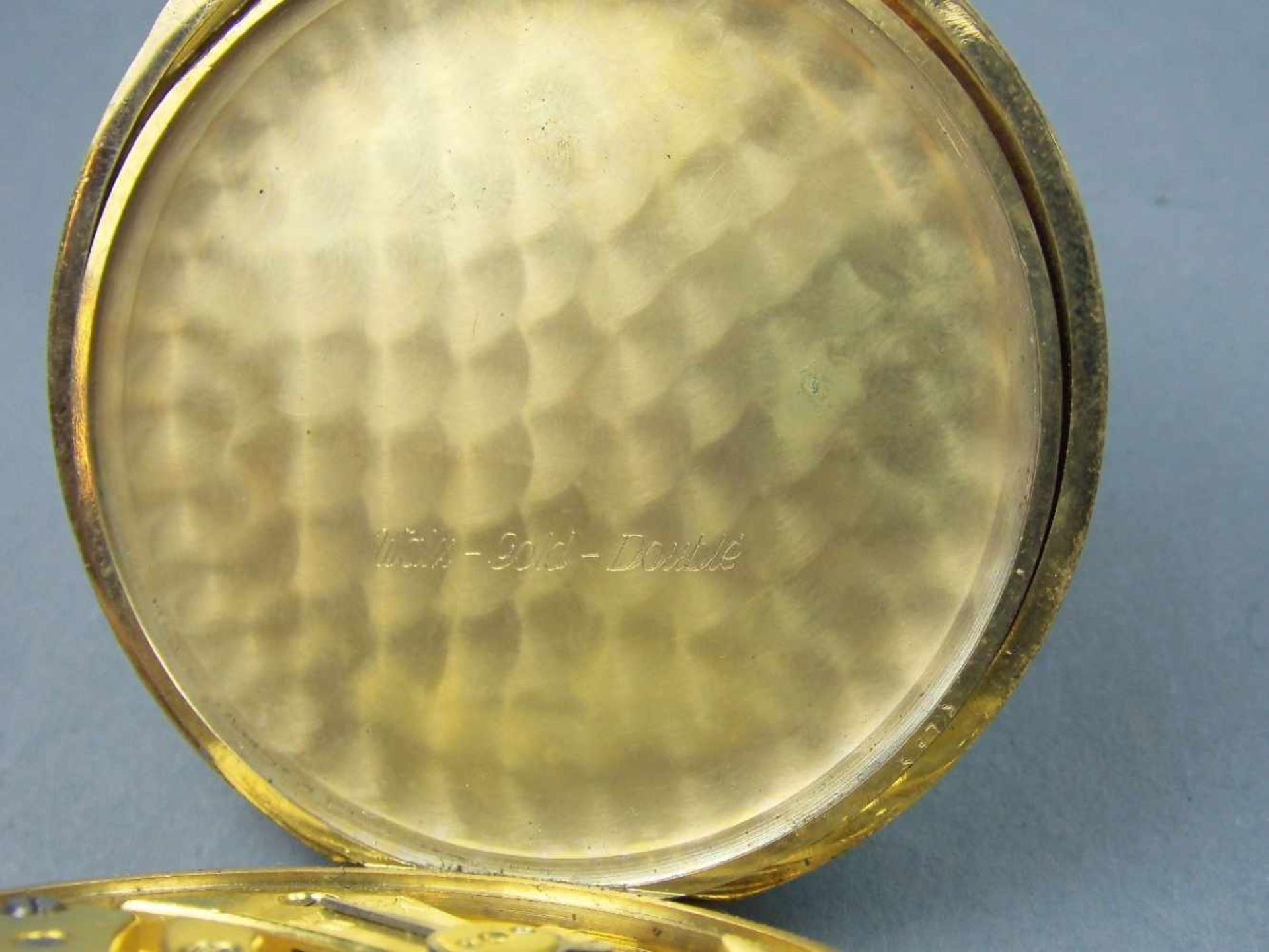 GOLD-SAVONETTE / SPRUNGDECKEL - TASCHENUHR / gold hunter case, 1920/30er Jahre, Handaufzug ( - Bild 10 aus 10