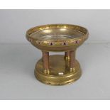 JUGENDSTIL - FUSSSCHALE / TAFELAUFSATZ / bowl on a stand / centerpiece, Messing und Kupfer, um 1900,