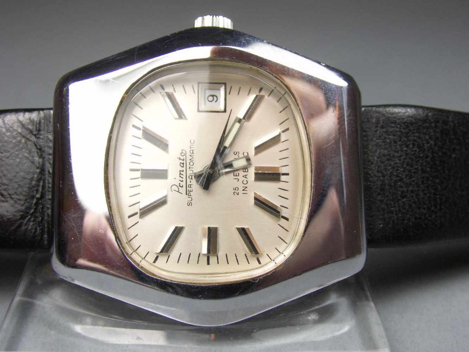 ARMBANDUHR: PRIMATO SUPER-AUTOMATIC / wristwatch, Manufaktur Ewald Fleck & Co. KG / Pforzheim. - Bild 3 aus 7