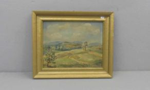MONOGRAMMIST (K. W., 19./20. Jh.), Gemälde / painting: "Weite sommerliche Landschaft mit fernem