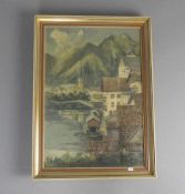 ERHARDT, PAUL WALTER (Weimar 1872-1959 München), Gemälde / painting: "Hallstatt im Salzkammergut,