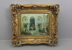 PORZELLANPLAKETTE / PORZELLANBILD nach dem Gemälde "Im Harem" von Edouard Frederic W. Richter (