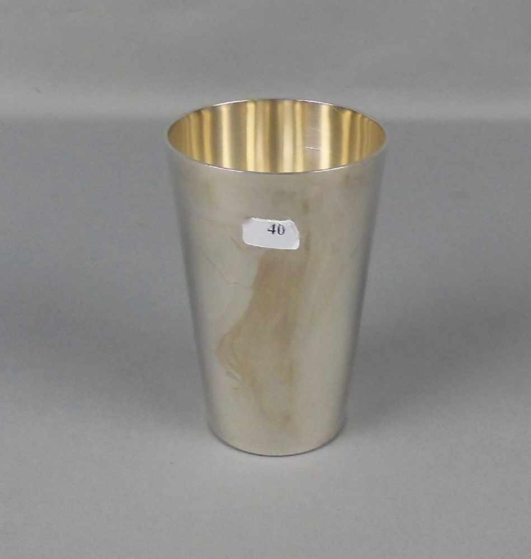 BECHER / silver cup, Sterlingsilber (149 g), deutsch, gepunzt mit Halbmond, Krone, Feingehaltsangabe