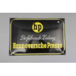 WERBESCHILD / BLECHSCHILD "Hannoversche Presse", Hersteller: Emaillewerk Hannover, Mellendorf.