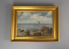 LÜBBERS, HOLGER PETER SVANE (Kopenhagen 1850-1931 ebd.), Gemälde / painting: "Segelschiff vor