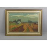 HUCKE, THEA (Hannover 1893-1970 Diepholz), Gemälde / painting: "Weite Landschaft mit Feldweg und